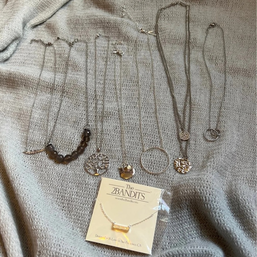 Cute Silver Necklace Bundle Set - image 1